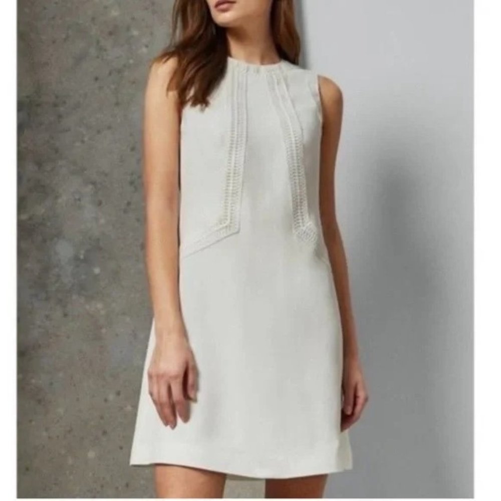 Ted Baker Tunic Knee-Length Dress - White Lace - Size 2 (Small)